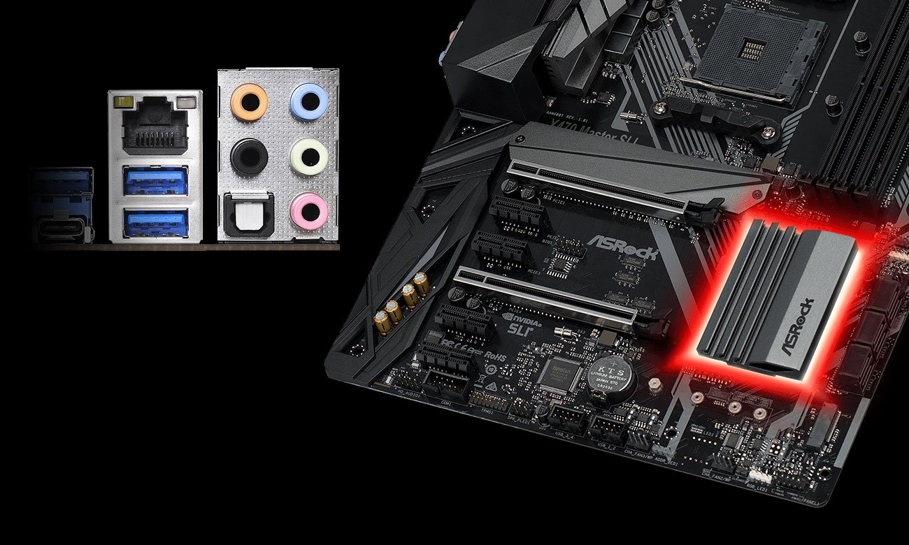 ASRock X470 MASTER SLI マザーボード ASRock > X470 Master SLI/ac